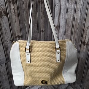 Ralph Lauren White and Tan Shoulder Bag